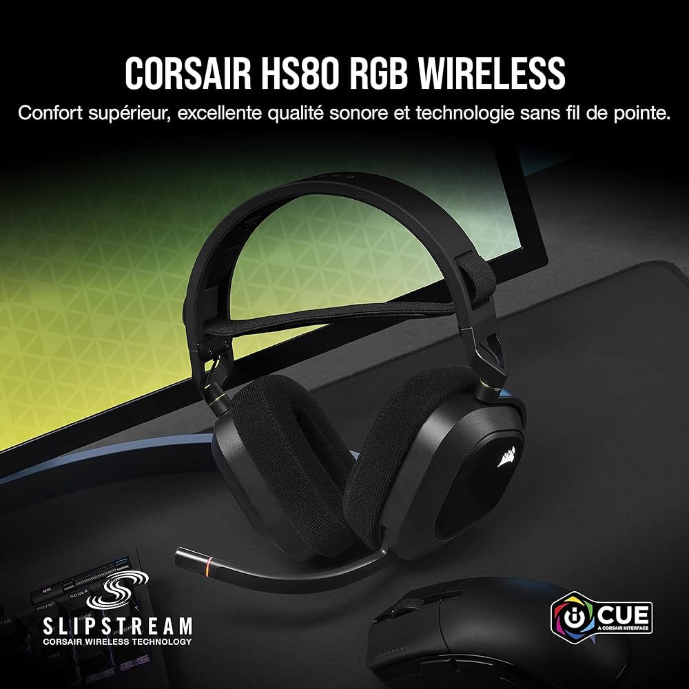 Corsair HS80 RGB Wireless - Casque gaming premium sans fil