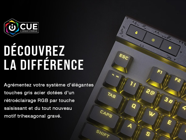 Clavier gaming CORSAIR K70 MAX RGB avec switches MGX Réglables et éclairage RGB personnalisable