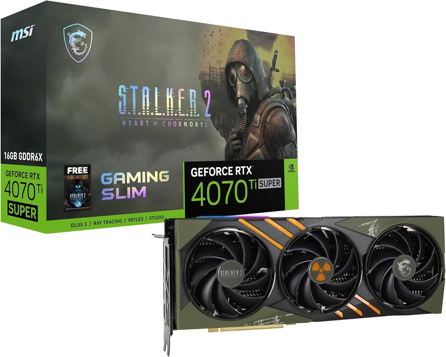 RTX 4070 Ti STALKER 2 - design post-apocalyptique et éclairage vert radioactif